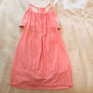 Lululemon pink tank with attached sports bra
